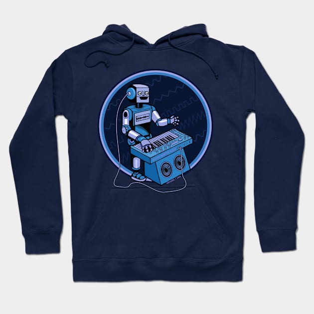 Synth Musician Robot playing Synthesizer Hoodie by Mewzeek_T